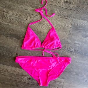 4/$20🛍 Bright Pink Triangle Swim Top Bathing Suit
